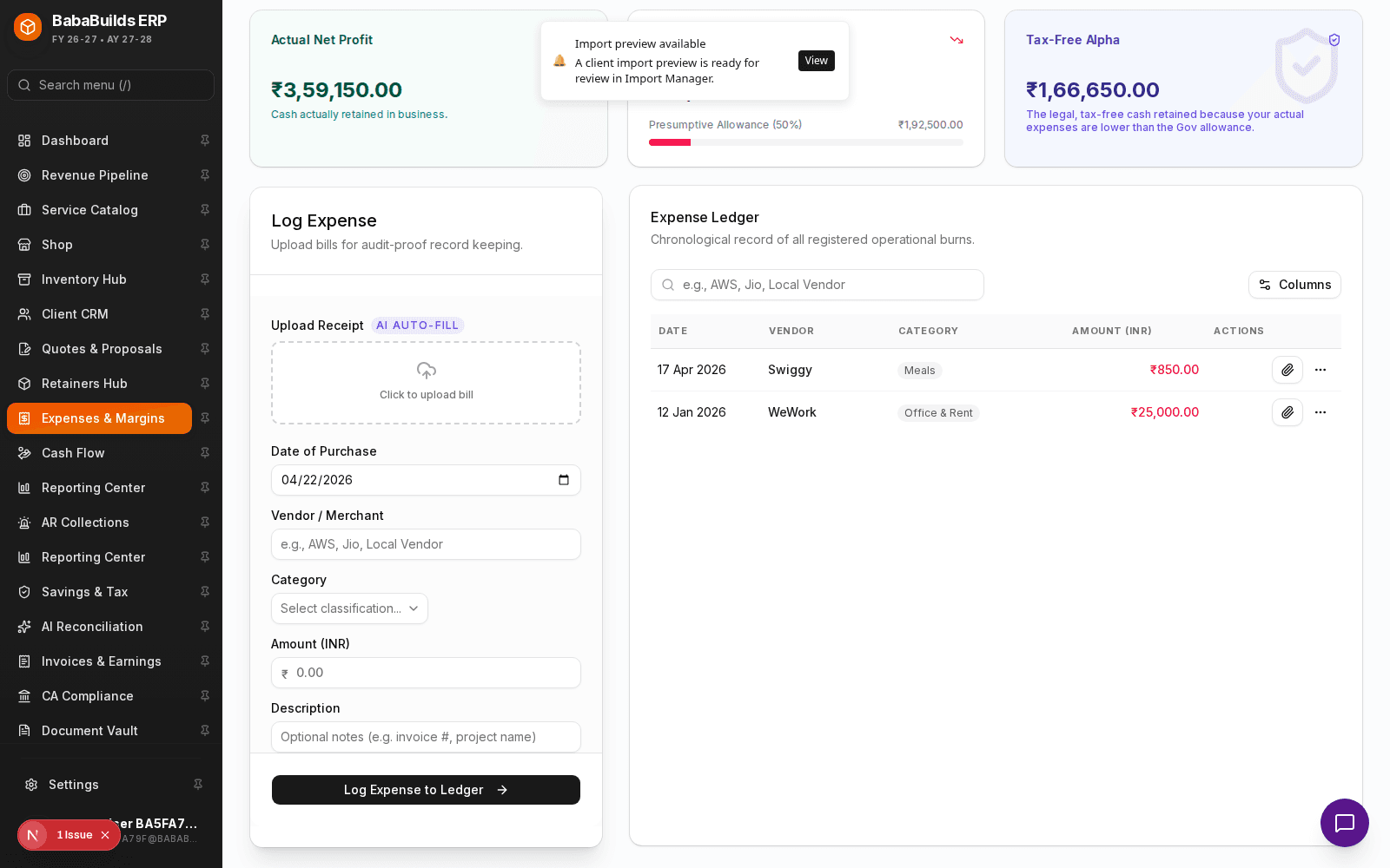 Expenses primary actions
