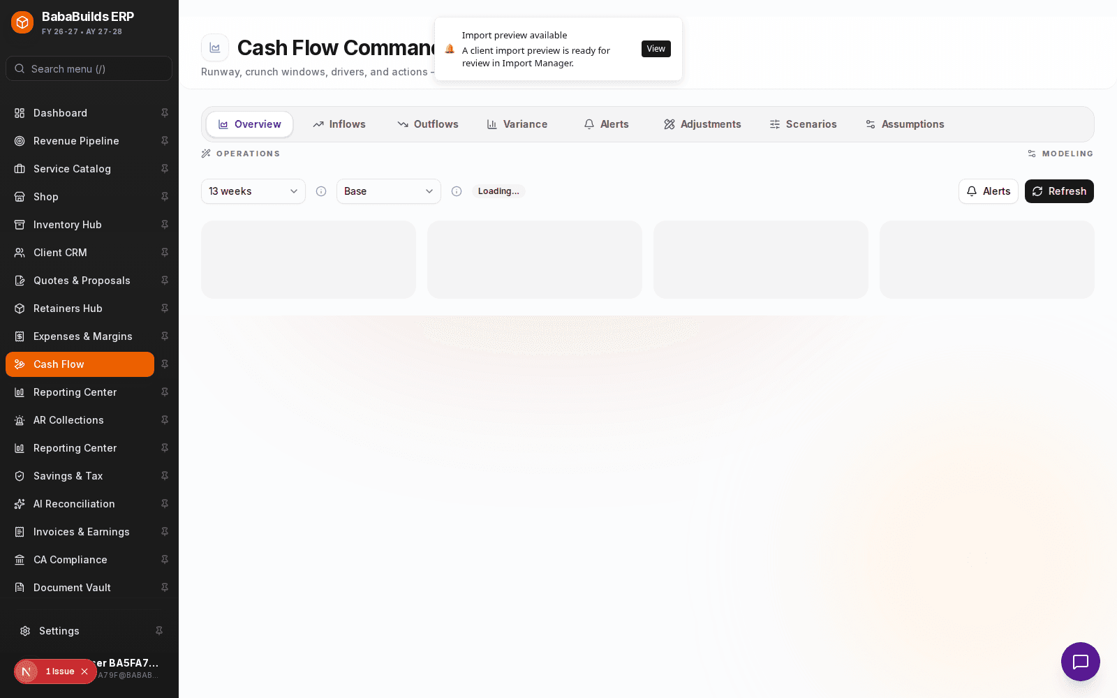 Cash Flow detail section