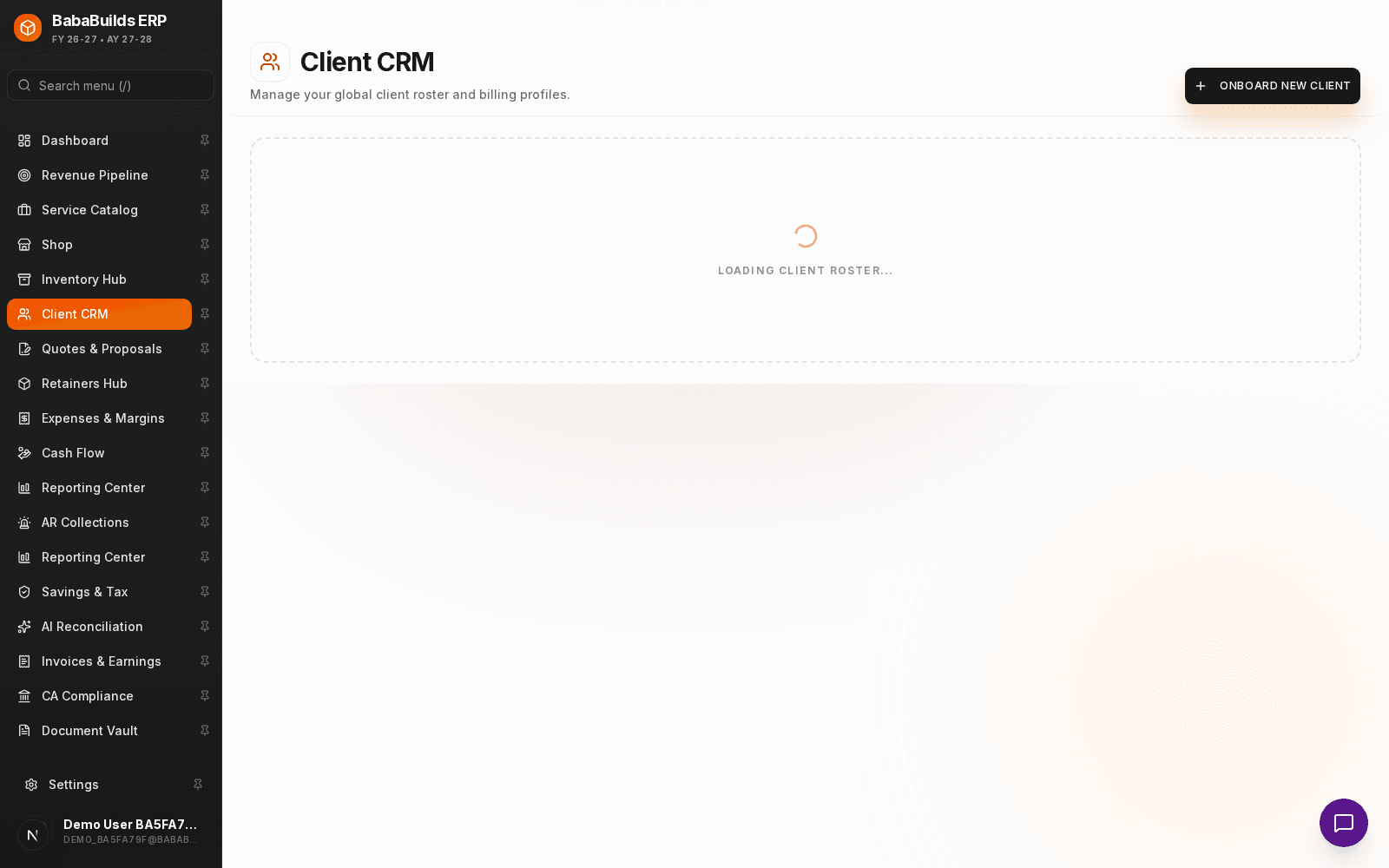Client CRM overview