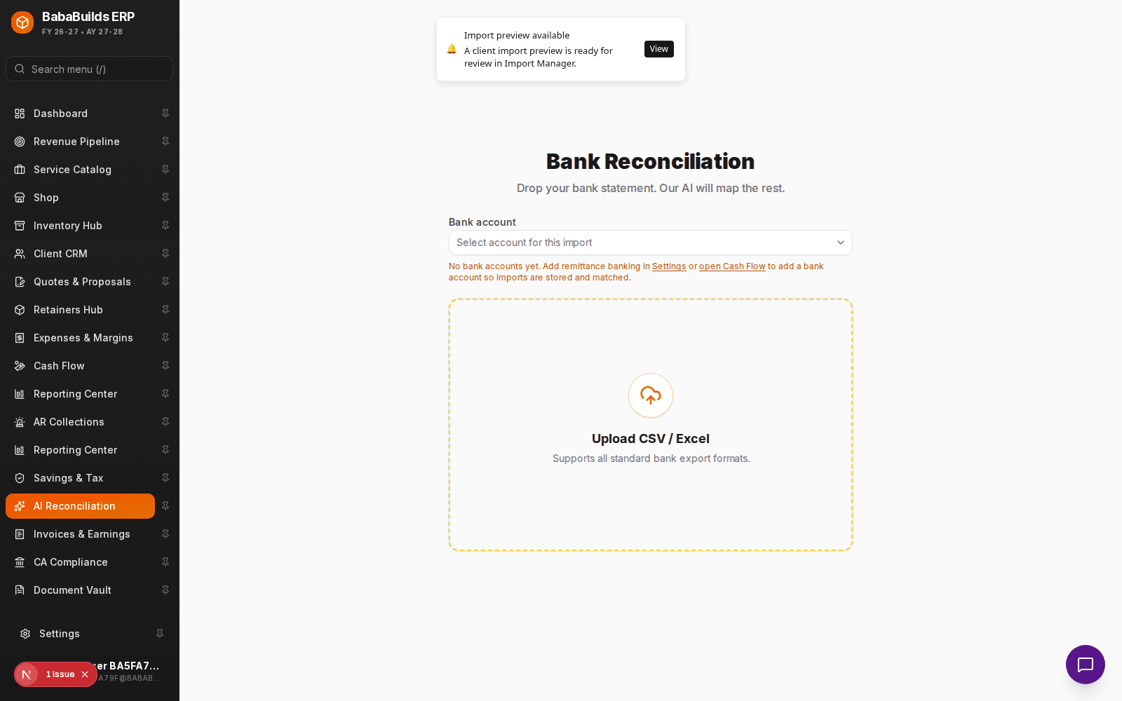AI Reconciliation detail