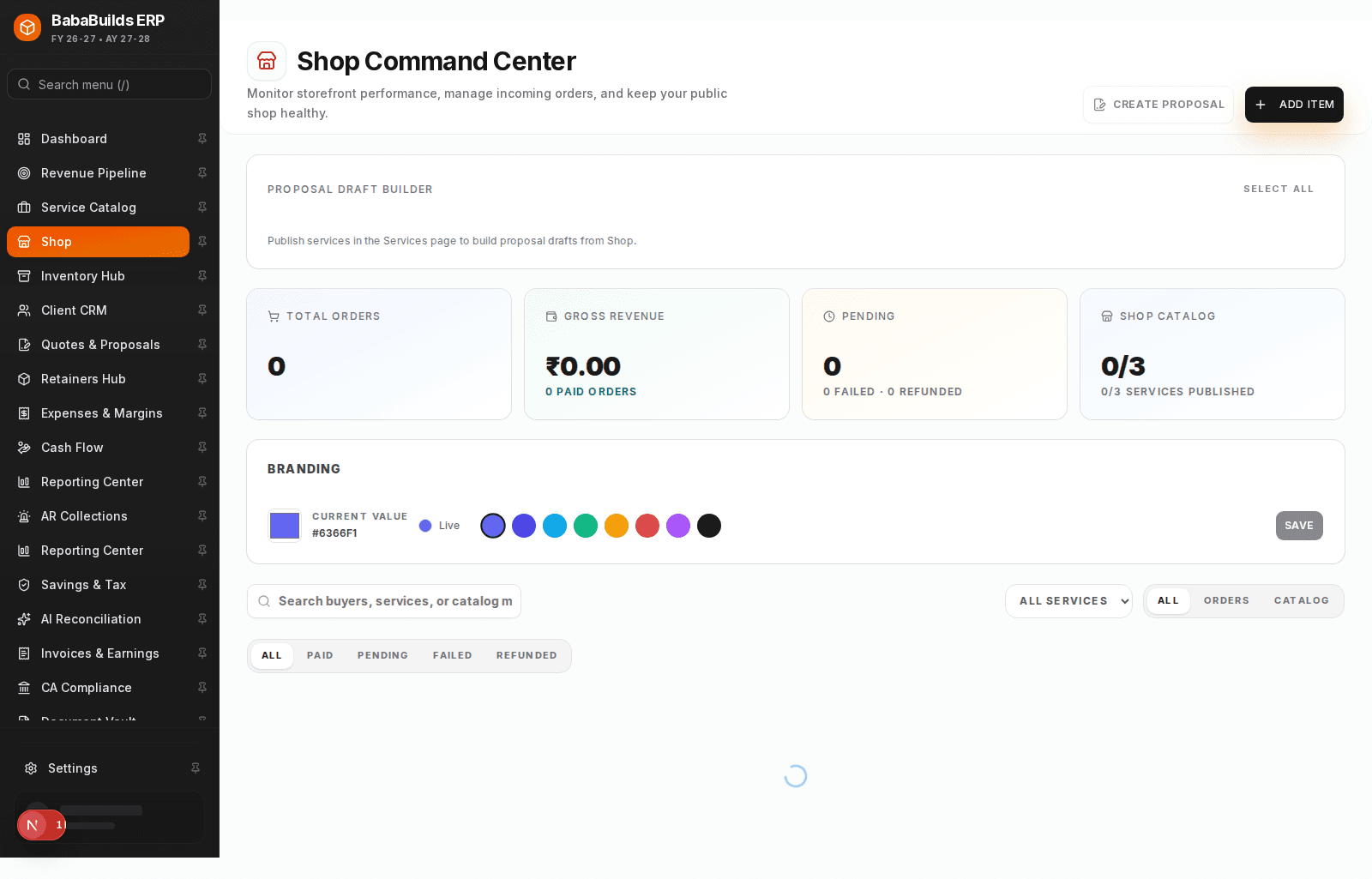 Shop Operations — BabaBuilds ERP Help
